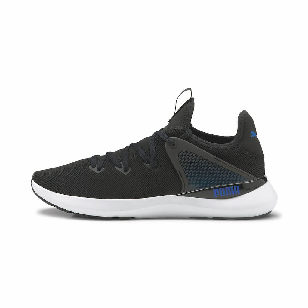 black, white and blue best gym trainers for men from Puma