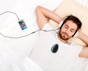 Man relaxing with Sensate device