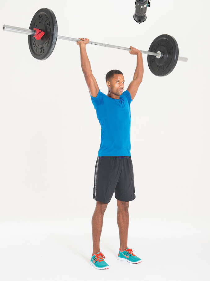 barbell behind the neck overhead press