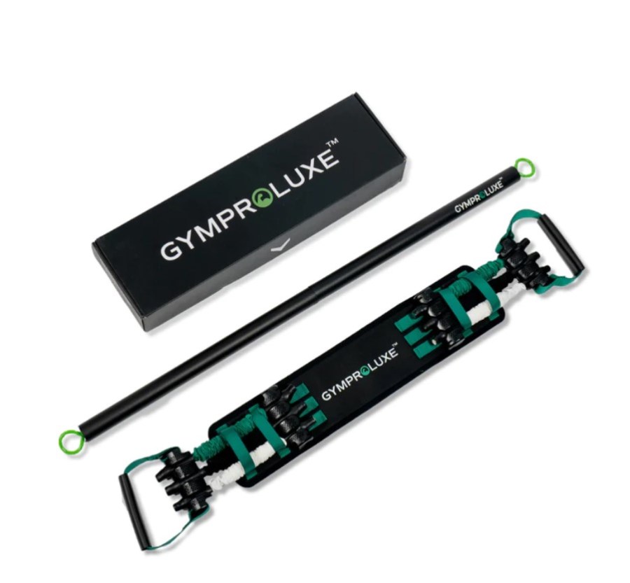 Product shot of Gymproluxe band and bar set 2.0