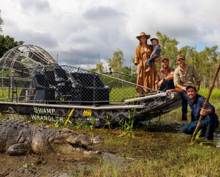 matt wright and crew on set of wild croc territory
