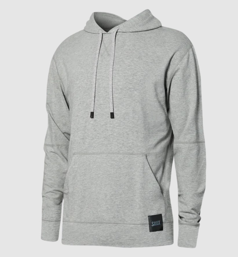 A grey Saxx 3Six Five hoodie