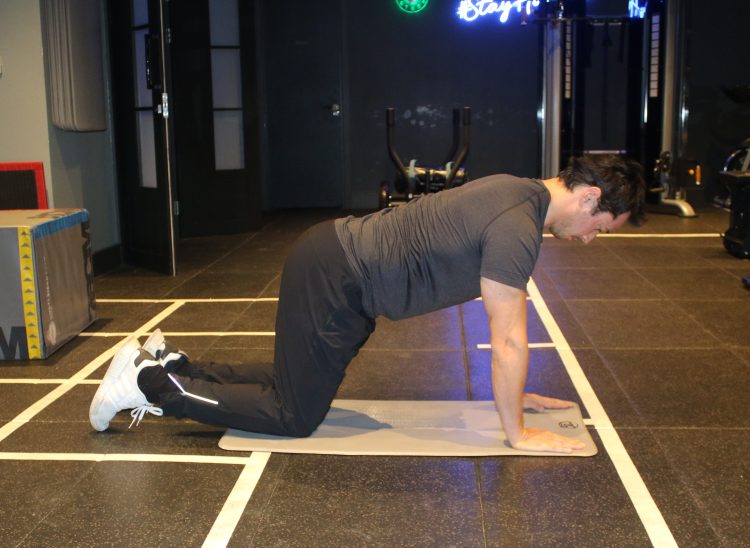Man performing a bird-dog exercise - best lower back exercises