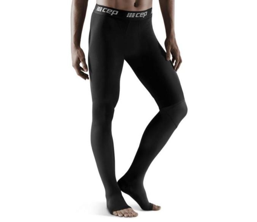 Lower torso of a man wearing CEP recovery tights