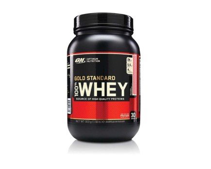 Product shot of Optimum Nutrition whey protein tub
