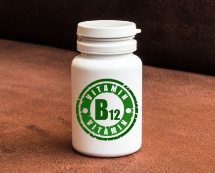 A bottle of vitamin B12 pills