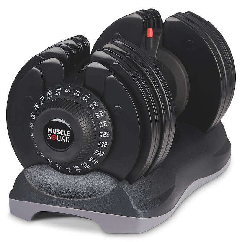 Muscle Squad 5-32.5kg quick select adjustable dumbbell