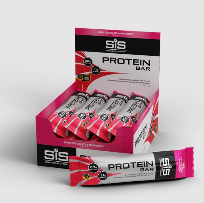 Product shot of a box of protein bars