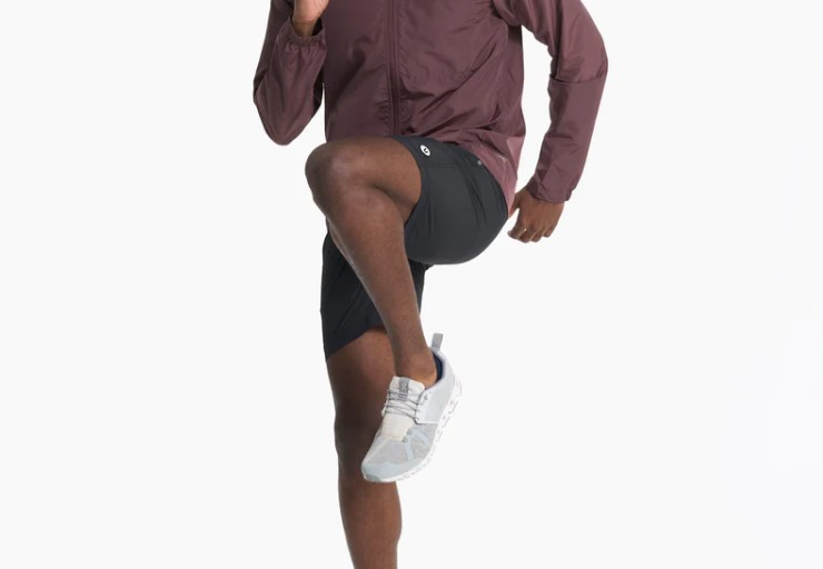 Product short of a man running with 7in inseam shorts