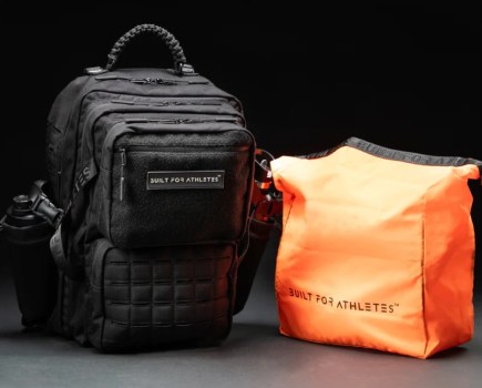 Product shot of a Built For Athletes backback and dry bag