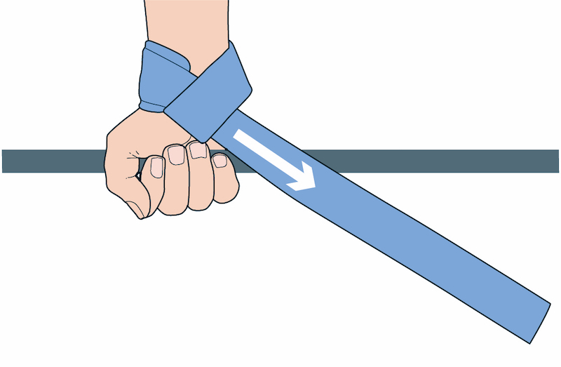 Illustration demonstrating how to use lifting straps
