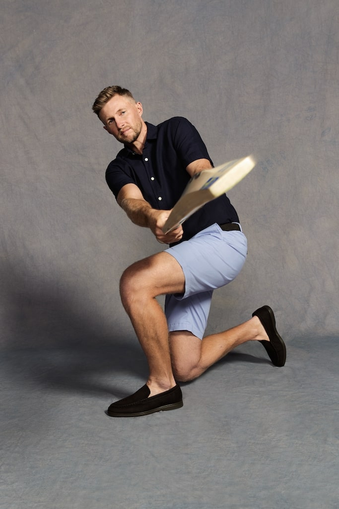 joe root dressed in Charles Tyrwhitt clothing for a photo shoot
