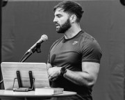 Rage Fitness founder Craig Brown gives a speech