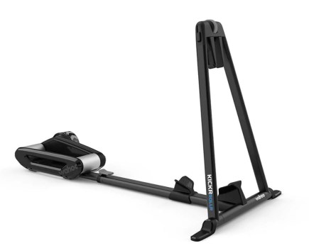 Product shot of a Wahoo KICKR ROLLR exercise bike roller