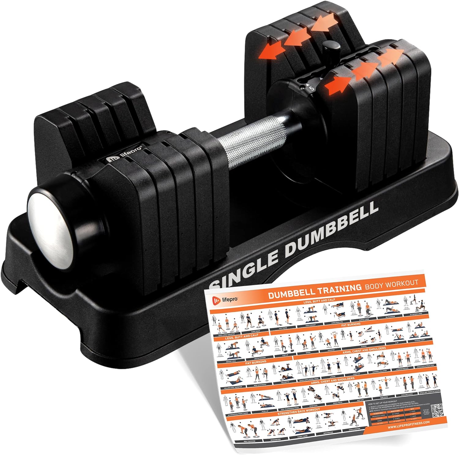 Lifepro Adjustable Dumbbell 55lbs 