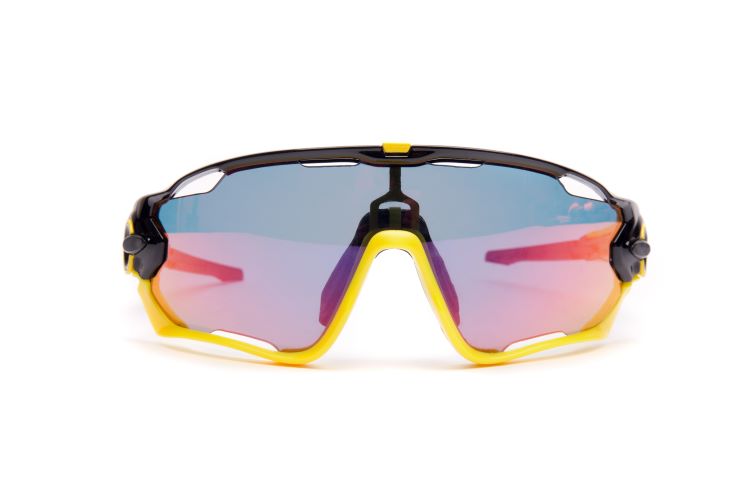 A pair of ventilated sports glasses