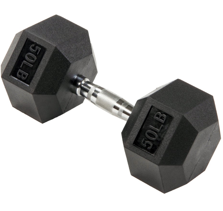 Product shot of a single BalanceFrom dumbbell