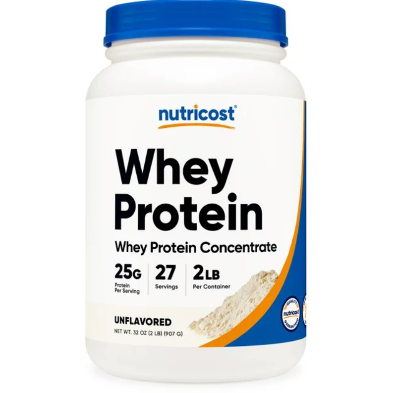 Product shot of protein powder tub