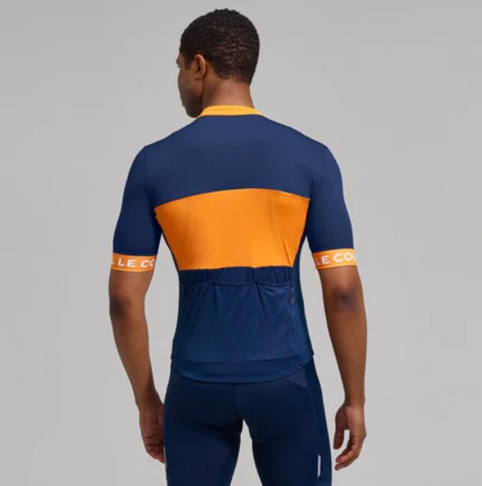 Product shot of the rear of a Le Col cycling jersey