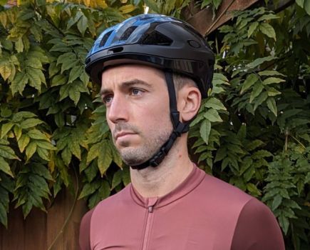 Man wearing an Oakley cycling helmet