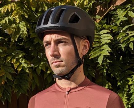 Man wearing a POC Ventral cycling helmet