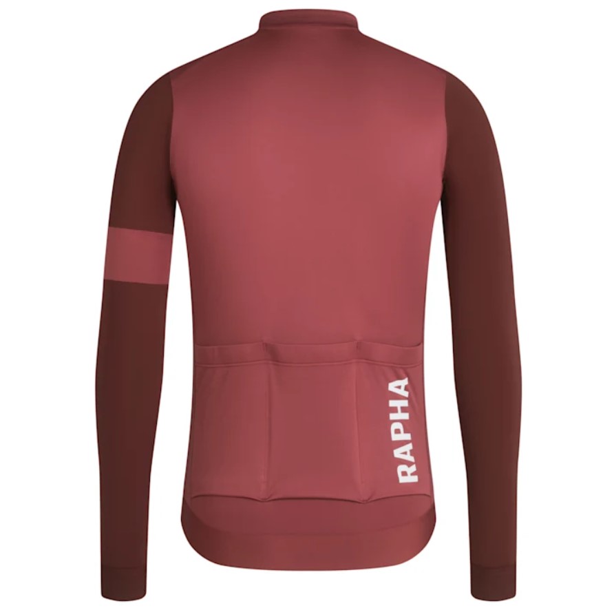 Product shot of the rear of a Rapha cycling top