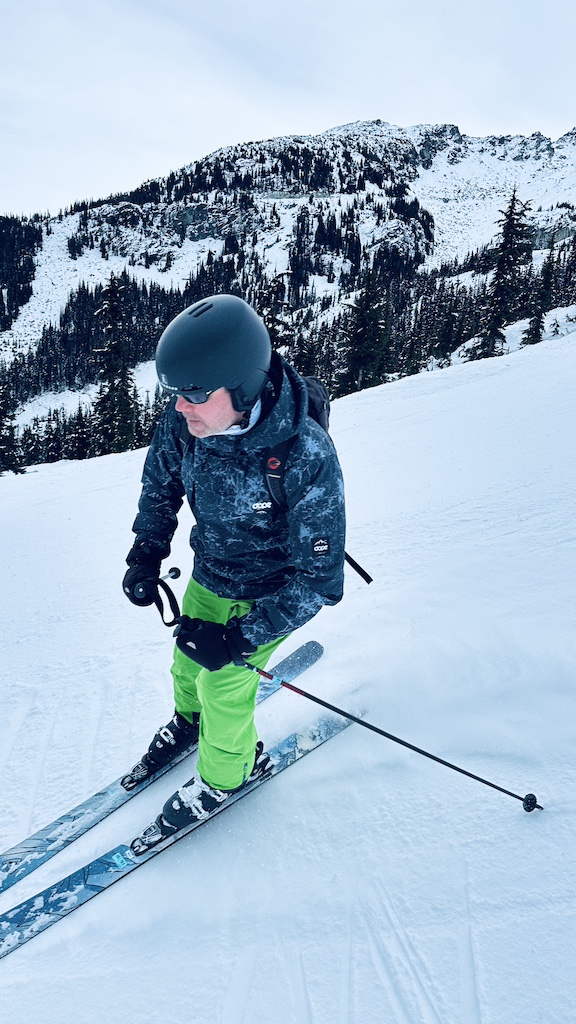 Dom Bliss tests the Dope Snow Adept Ski Jacket on the slopes of Whistler, Canada