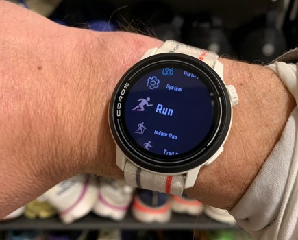 coros pace 3 running watch on reviewer's wrist