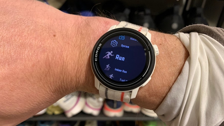coros pace 3 running watch on reviewer's wrist