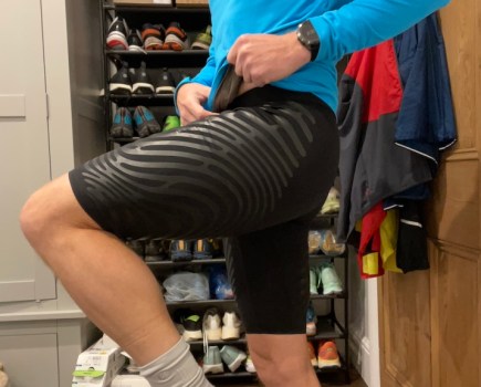 Kieran Alger wearing the adidas Adizero Control Running Short Tights