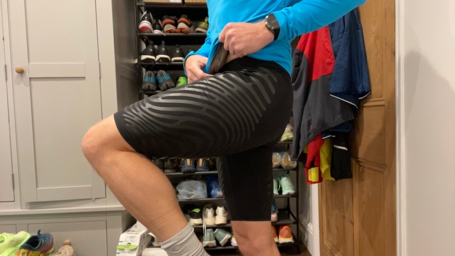 Kieran Alger wearing the adidas Adizero Control Running Short Tights