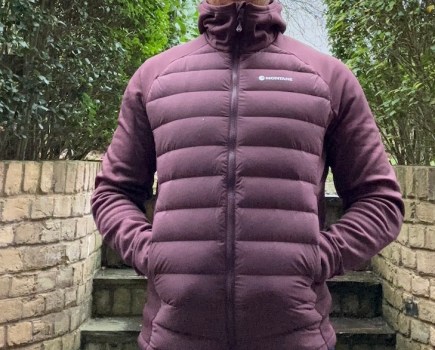 Men's Fitness Editor Isaac Williams wearing the Montane Composite Hooded Down Jacket
