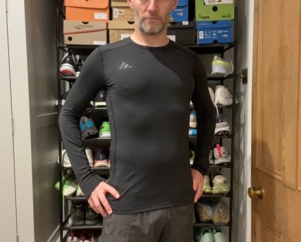 Adidas x rheon long sleeve top being worn by male product tester