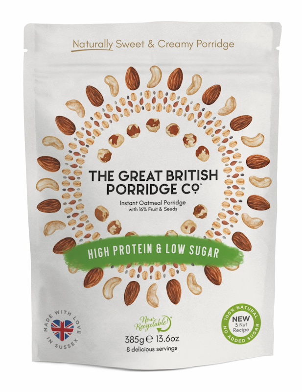 The Great British Porridge Co High Protein, Low Sugar Porridge Pouch
