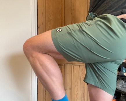 Man wearing gym shorts
