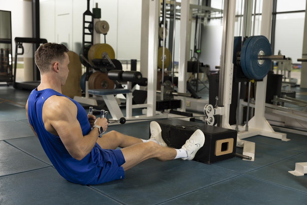 Seated cable row exercise