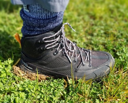 Close-up of a Jack Wolfskin used boot