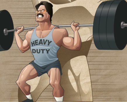 Illustration of bodybuilder Mike Mentzer