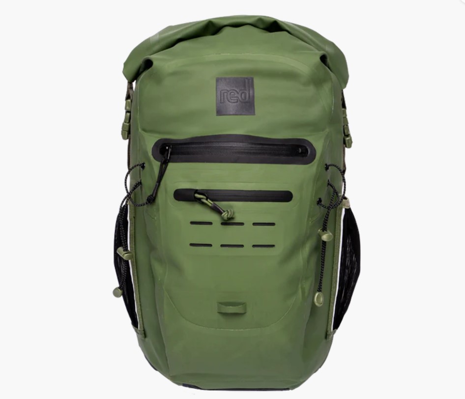 Product shot of a waterproof backpack