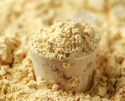 A scoop of protein powder