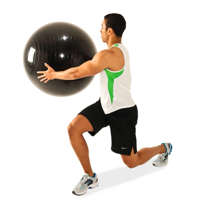 Exercise Ball Split Squat with Rotation