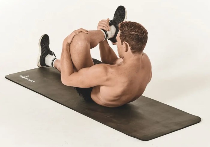 Man performing stretches for weight lifting