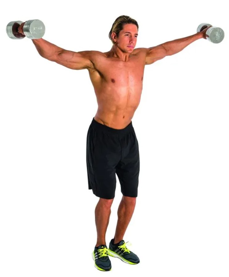 Man performing a dumbbell lateral raise