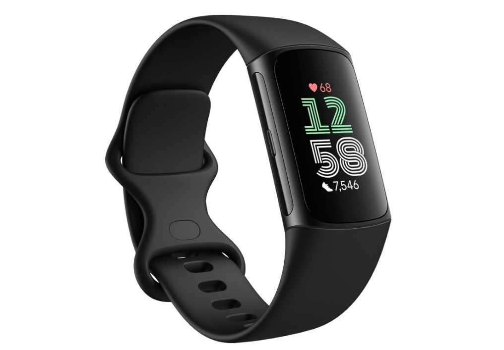 Product shot of a Fitbit fitness tracker