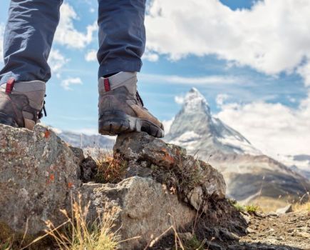 Close-up of a pair of hiking boots