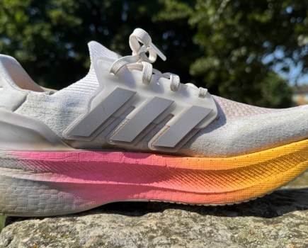 Close-up of an adidas running shoe