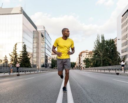 Man running down a deserted street