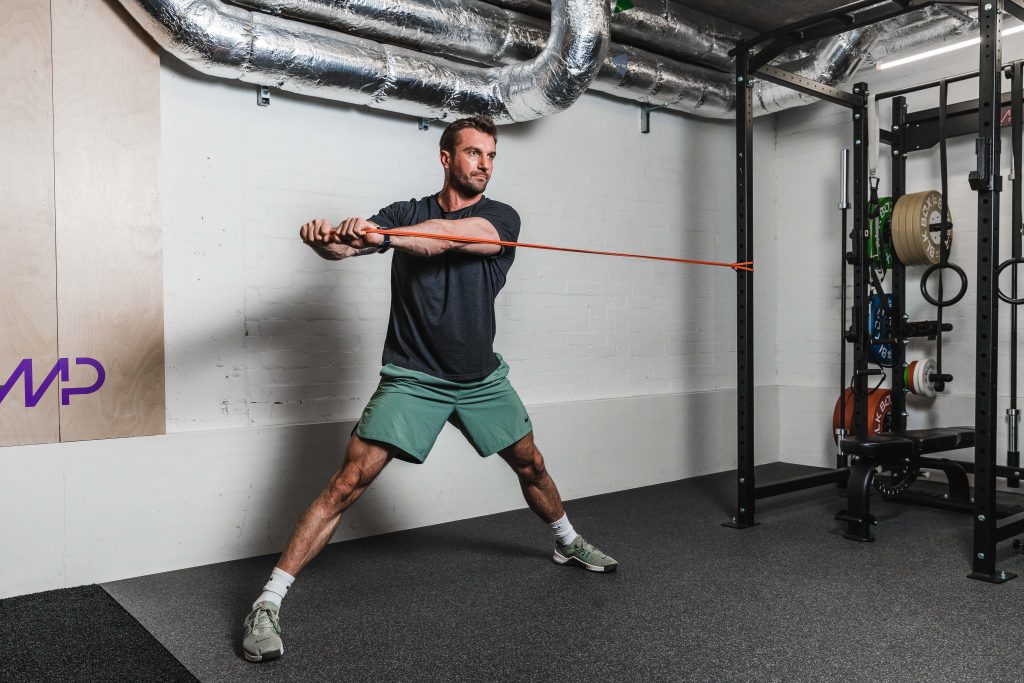 PT Luke Worthington working out in the gym