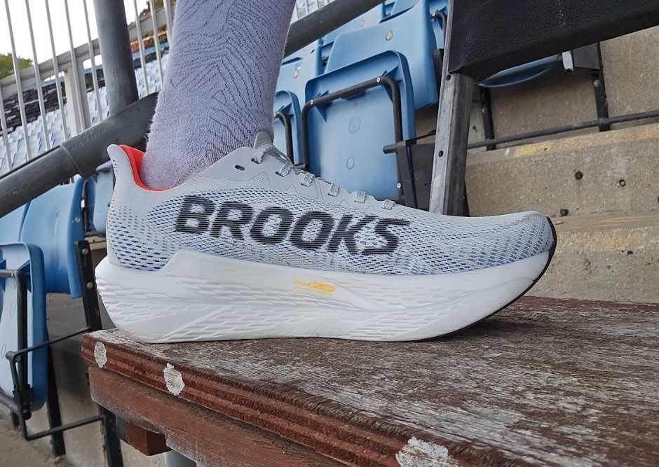 Close-up of a Brooks running shoe