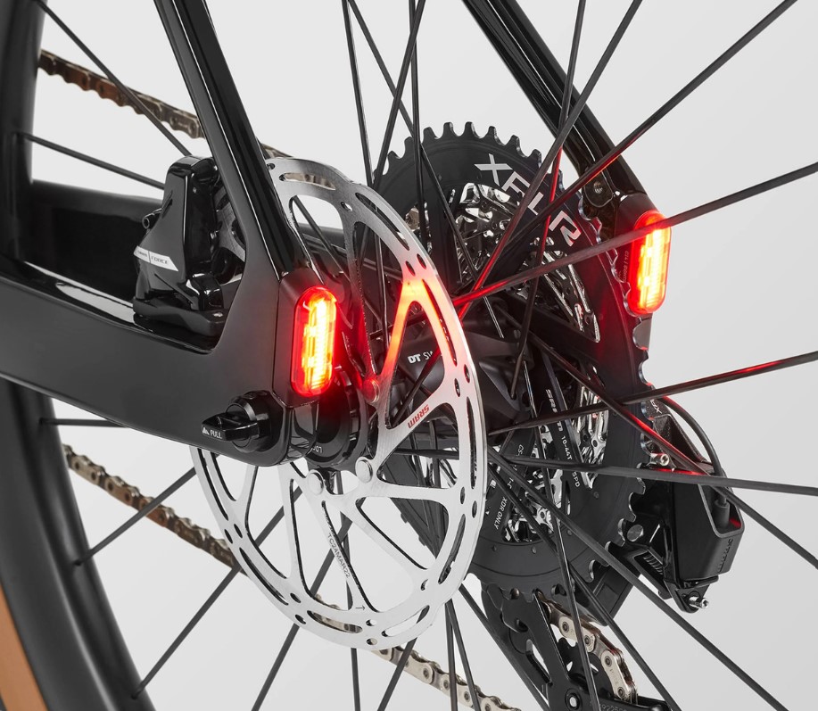 Close-up of a bike's rear lights